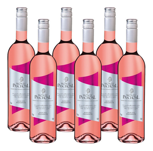 Kit 6 Vinho Frisante Rose Suave Moscato Monte Paschoal 750ml