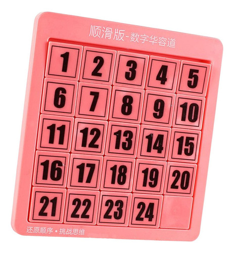 Número Slide Puzzle Juguetes De Aprendizaje Rosa 24 Cubos