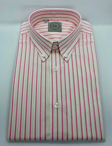 Camisa Algodón Diseño Rayas Rosadas Marca Croix