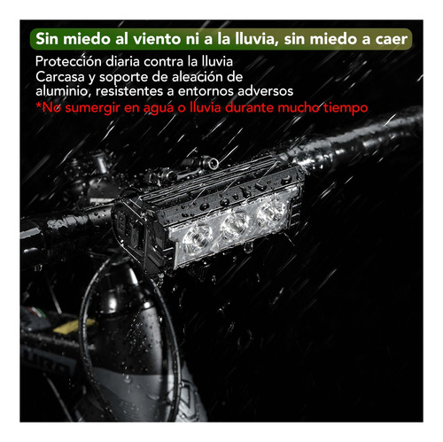 Lampara Bicicleta 3000 Lumenes Recargable 5 Modos Delantera