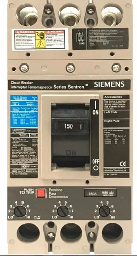 Interruptor Termomagnetico 150a Siemens Fxd63b150