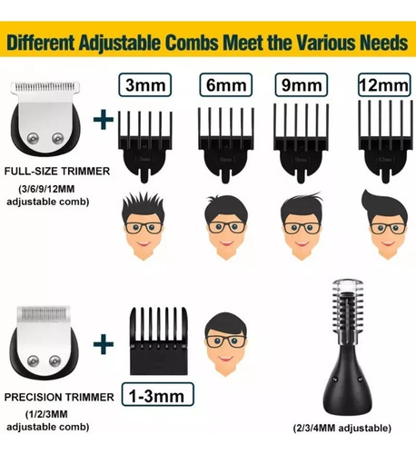 Maquina Para Rasurar Cabello Barba Recargable Inalambrica