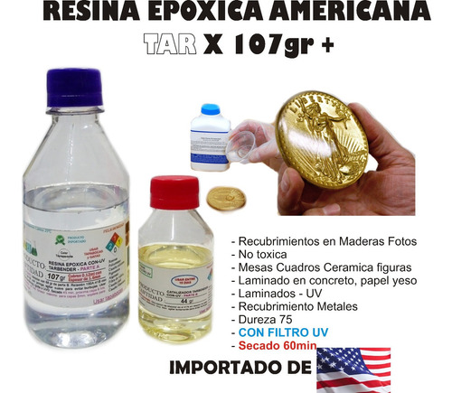 Resina Epoxica Americana Tar Uv X 108gr Madera Mdf Rh