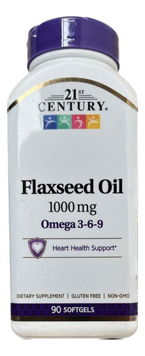 Omega 3-6-9- Flaxseed Oil - 90 Capsulas - 21st Century -