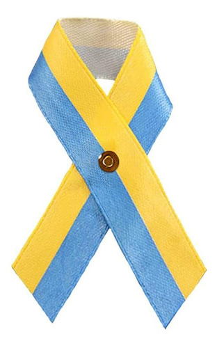 Pin Cinta Concienciacion Ucrania Satinada Color Azul