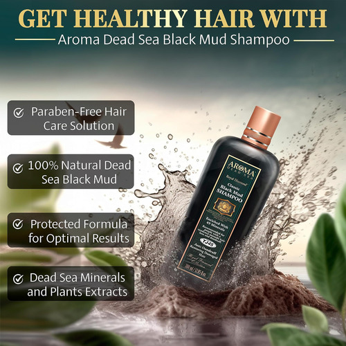 Shampoo Aroma Dead Sea Black Mud - Combate A Caspa, Queda De