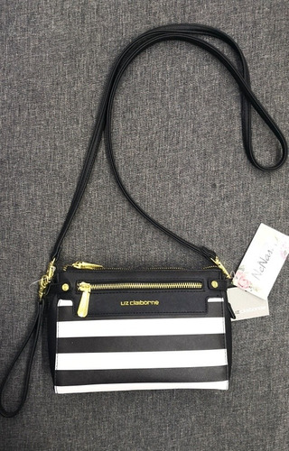 Imagen 2 de 2 de Bolsa Liz Claiborne Original Negro Blanco Mujer Crossbody