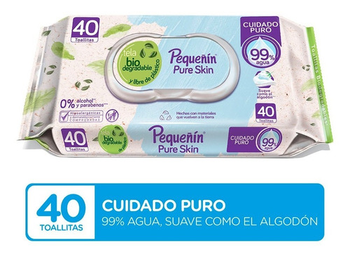 Toallitas Húmedas Para Bebé Pequeñín Pure Skin Paquete 40 Un