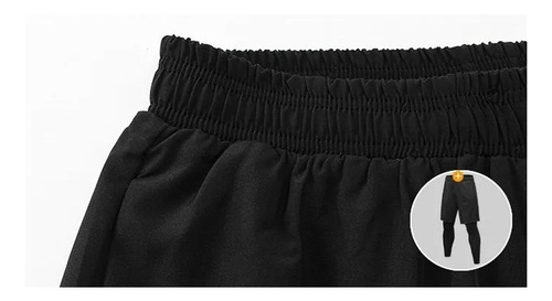 Imagen 5 de 5 de Pantaloneta+lycra Larga Atletismo Gym Senderismo 2 Bolsillos