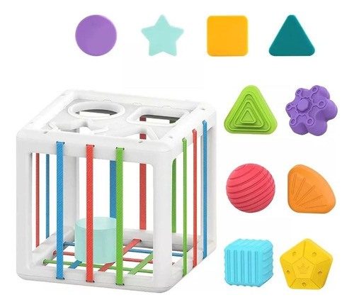 Juguete Educativo Montessori - Cubo De Figuras Para Bebé.