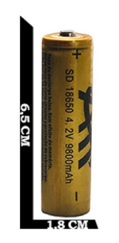 Imagem 2 de 3 de Kit 4 Bateria18650 Li-ion 9800mah 4.2v Lanterna Tática Led
