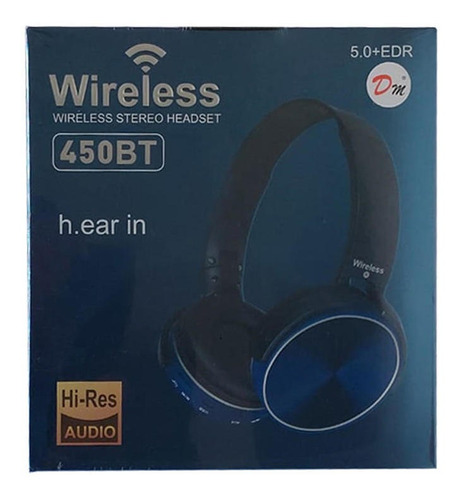 Audifonos On Ear Bluetooth Manos Libres Extra Bass 450bt Color Azul
