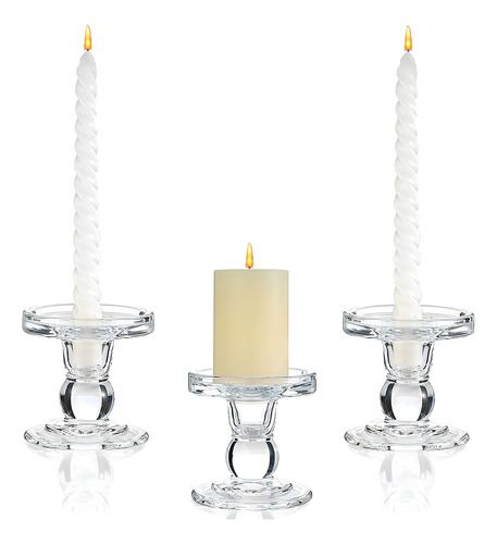 Q/a Portavelas De Cristal Para Portavelas De Pilar, Candelabros, Velas Decorativas, Juego De 3, Para Eventos Formales, Boda, Iglesia, Decoración De Vacaciones, Decoración De Centro De Mesa
