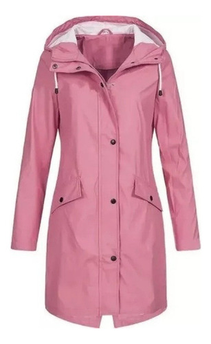 2024 Mujer Sólido Chamarra Lluvia Outdoor Sudadera Impermeab