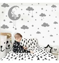 Comprar Vinilo Decorativo Osito Luna Nubes Estrellas Bebe Xl