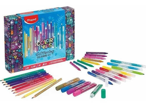 Imagen 3 de 6 de Kit Para Colorear Glitter 31 Pzas Estuche Maped Glittering