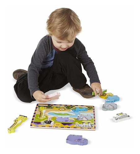 Melissa & Doug Safari Rompecabezas De Madera Chunky (preesco