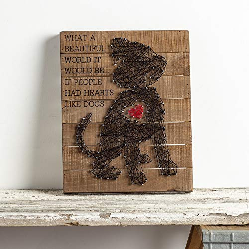 Primitives By Kathy 33159 String Art Box Sign, Puppy Heart