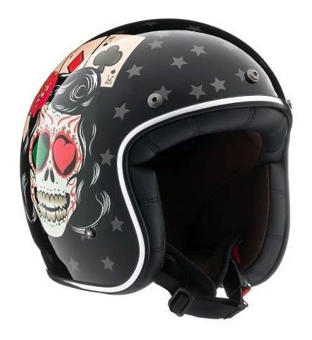 Casco Abierto Ls2 583 Tatto Vintage Retro   - Um