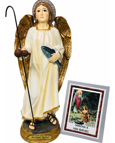 San Rafael Arcángel En Porcelana 30 Cm + Novena