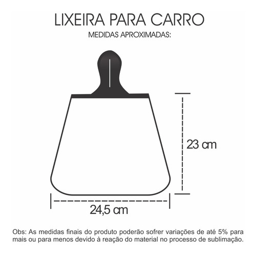 Imagem 4 de 9 de Lixeira Para Veículo Neoprene Lixocar Personalize Triângulos