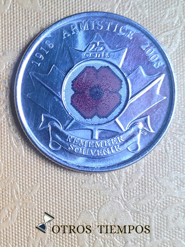 Moneda Canada 2008 Color Esmaltada 25 Centavos