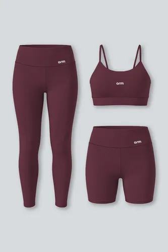 Kit Conjunto Fitness Feminino Top Alça + Legging + Short