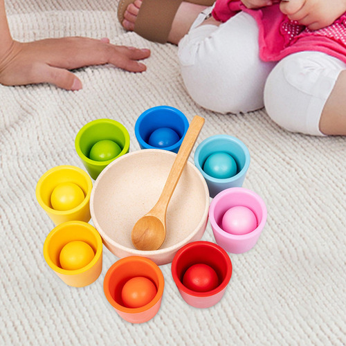 Bolas En Tazas Juguetes Juego De Clasificación De Colores