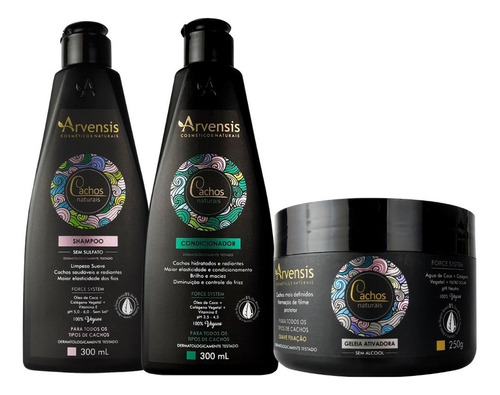 Kit Cachos Shampoo Condicionador + Geleia Ativador De Cachos