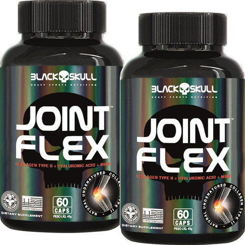 2x Joint Flex Colágeno Tipo Ii 60cáps Original Black Skull