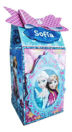 10 Cajitas Milk Box En 3d Grande De Frozen 