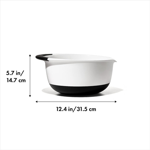 Oxo Good Grips 5-quart Plastic Mixing Bowl,blanco/negro 5...