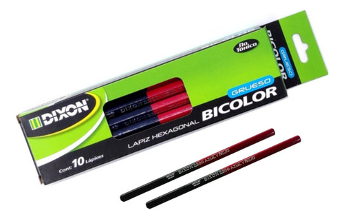 Caja De Lápiz Bicolor Grueso Dixon C/10 Piezas