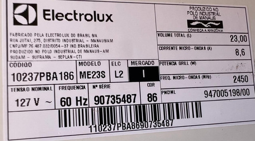 Micro-ondas Electrolux 23l Inox Efficient - Leia A Descrição