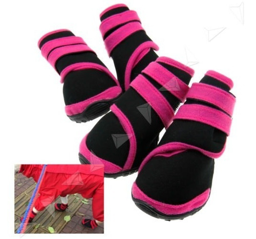 4pcs Mascota Perro Protector Lluvia Botas Zapatos Impermeabl