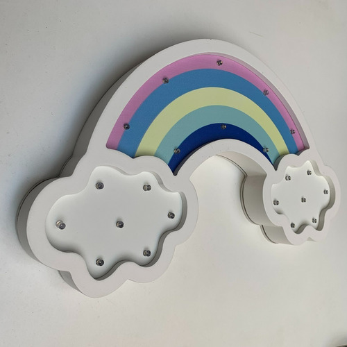 Figura En Madera, Lady Pia, Con Luz Led, Arco Iris