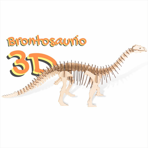 Dinosaurio P/armar 3d En Fibro Fácil Brontosaurio