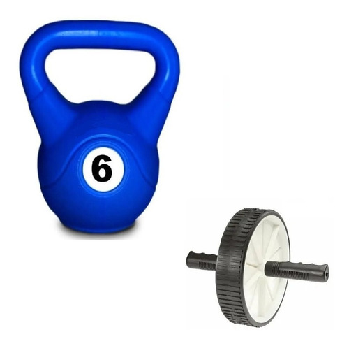 Combo : Rueda Abdominal + Pesa Rusa 6 Kg Gym Entrenamiento