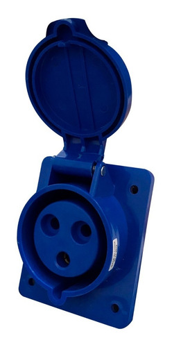 Kit Tomada Embutir + Plugue Industrial 32a Cor Azul