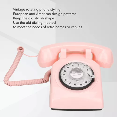  Teléfono antiguo - Teléfono giratorio - Teléfono retro con  cable - Teléfonos decorativos vintage : Productos de Oficina