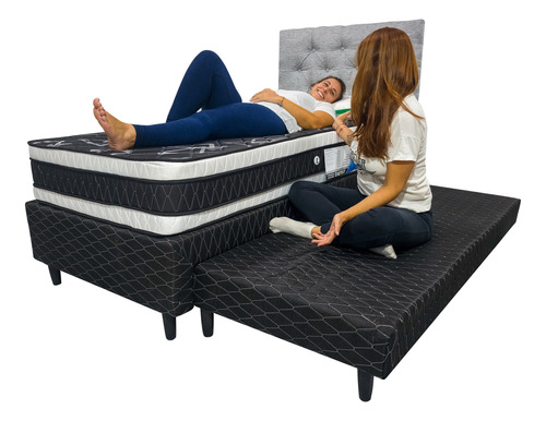 Sommier Colchon Marinero Divan Bicama Dual Nido + Colchon Energy Resortes 1 1/2 Plazas 90 X 190