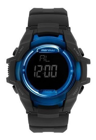 Imagem 1 de 3 de Relógio Masculino Digital Mormaii - Preto Detalhe Azul