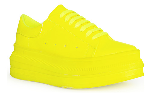 Tenis Sneakers Fosfo Neon Mujer Dama Urbanos Moda Casual