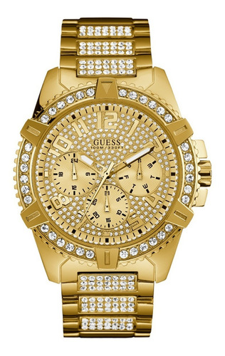 Reloj Guess Frontier Para Caballero Color de la correa Dorado Color del bisel Dorado Color del fondo Dorado