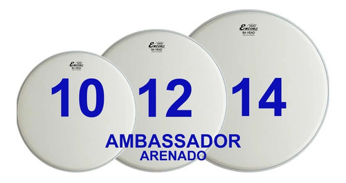 Tom Pack Remo Ambassador Set Parche 10/12/14 Arenado Coated