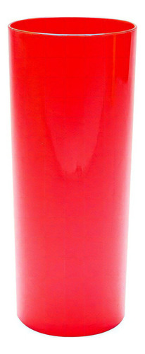 Kit 14 Copos Long Drink Acrílico Sólido Vermelho 330 Ml