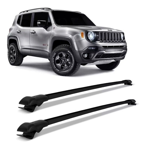 Travessa Rack Bagageiro Jeep Renegade 2015 A 2018 Preto Slim