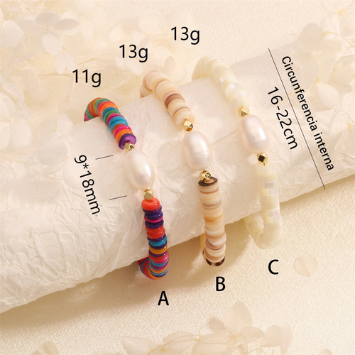 Color Boho Vintage Pearl Pulsera Para Mujeres