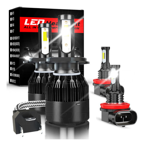 Kit Led High/bow De 14000 Lm, 9003, H4, H11 Y H8, Para Honda