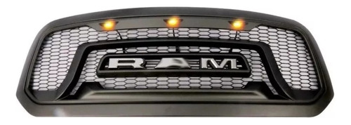 Parrilla Dodge Ram 1500 Negro Letra Gris Luz Led Ambar 13-18